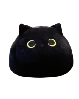 Black Cat Plush Toy 14Inch Black Cat Pillow, Soft Stuffed Cat Plush Doll, Plushie Cat Pillow Cat Stuffed Animals for Kids Birthday Girlfriend Birthday Gift