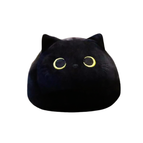 Black Cat Plush Toy 14Inch Black Cat Pillow, Soft Stuffed Cat Plush Doll, Plushie Cat Pillow Cat Stuffed Animals for Kids Birthday Girlfriend Birthday Gift