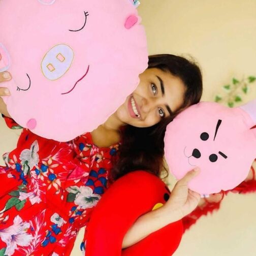 Soft and Comfortable Pink Piggy Plush Doll Long Staple Cotton Toy PP Cotton Stuffed Toy for Children Angel Inspired Design boy & girl - Image 2