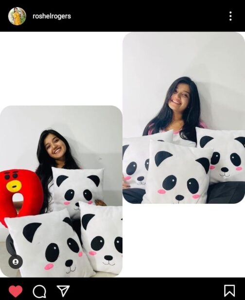 Pink Panda Sofa Pillow - Image 2