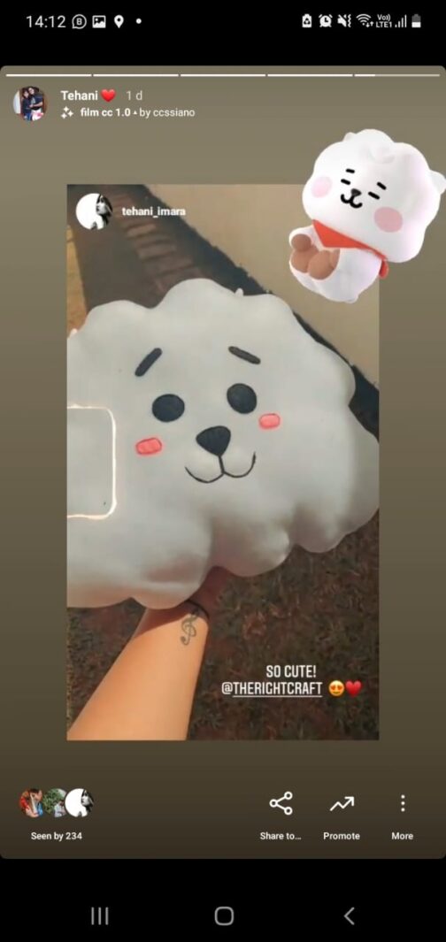 RJ,BT21 Official Merchandise, RJ Soft Toy, “14×14 inch best BT21 - Image 2