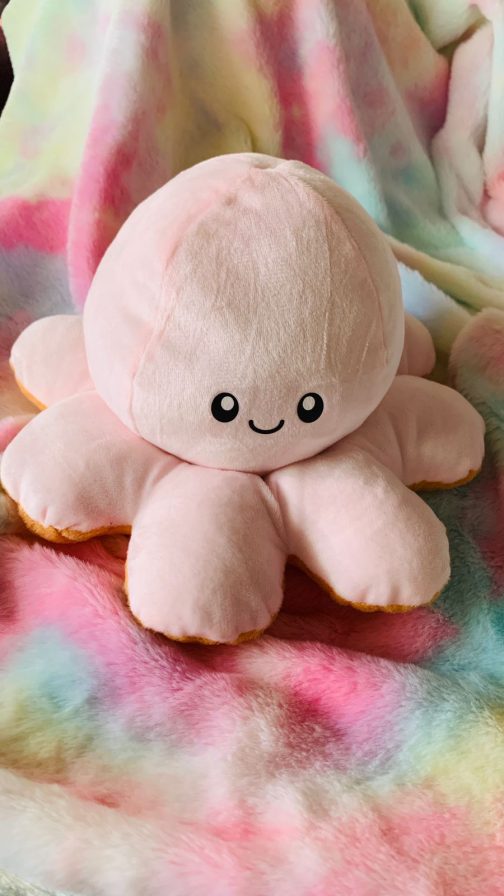 Double Sided Reversible Octopus Soft Doll Reversible Plush Mood Octopus - Image 3