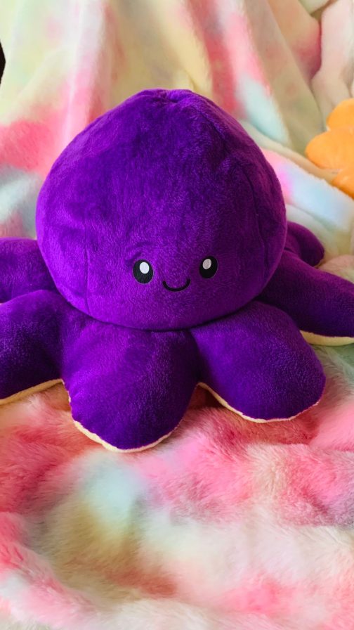 Double Sided Reversible Octopus Soft Doll Reversible Plush Mood Octopus - Image 3