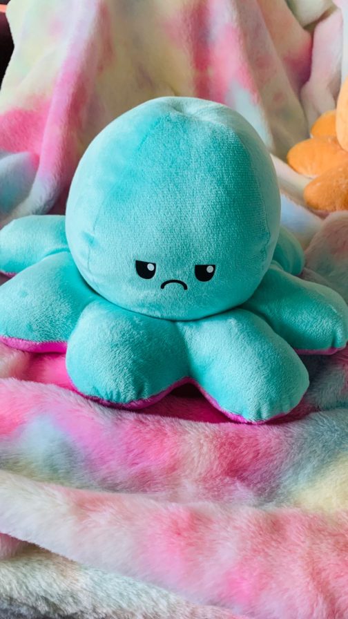 Double Sided Reversible Octopus Soft Doll Reversible Plush Mood Octopus