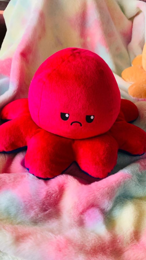 Double Sided Reversible Octopus Soft Doll Reversible Plush Mood Octopus - Image 3