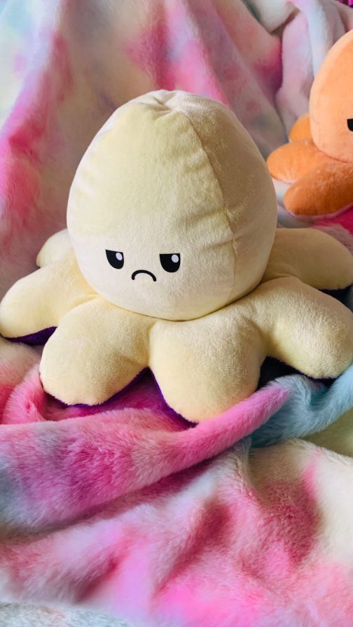 Double Sided Reversible Octopus Soft Doll Reversible Plush Mood Octopus