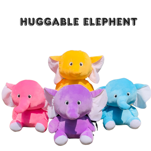 Giant Huggable Stuffed Animals Doll Elephant Stuffed Animal, 2 feet Stuffed Elephant Plush Toy Gifts for Girls Boys Pink,Blue,Purple,Yellow - Image 4